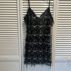 Elegant Black and Silver Women's Dress
